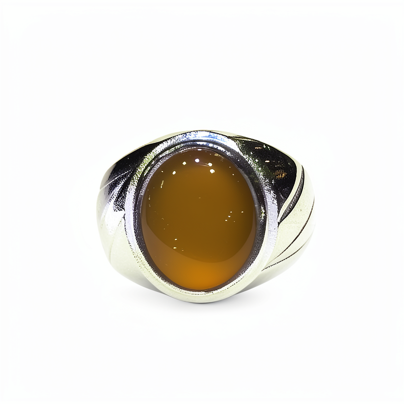 Cincin Titanium Tanam Batu Akik Natural Solar Aceh Small Size HQ