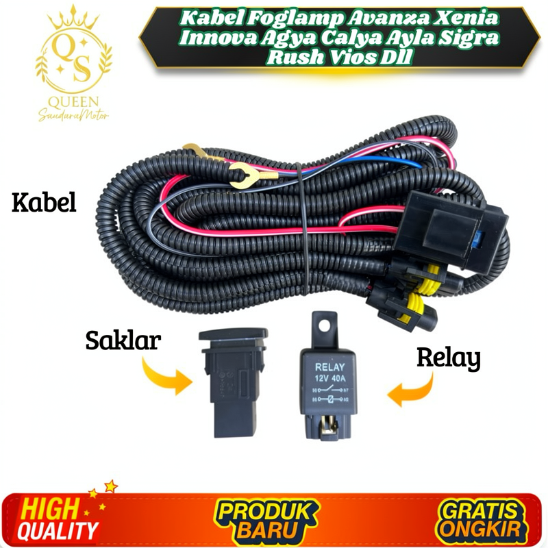 Kabel Foglamp Avanza Innova Agya Ayla Cahya Sigra Yaris H11 H16 H8