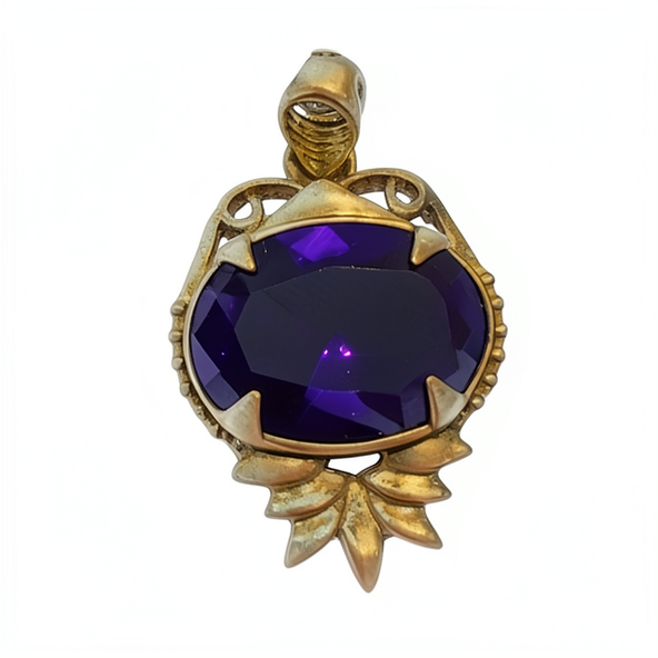 Liontin Titanium Batu Kecubung Amethyst HQ
