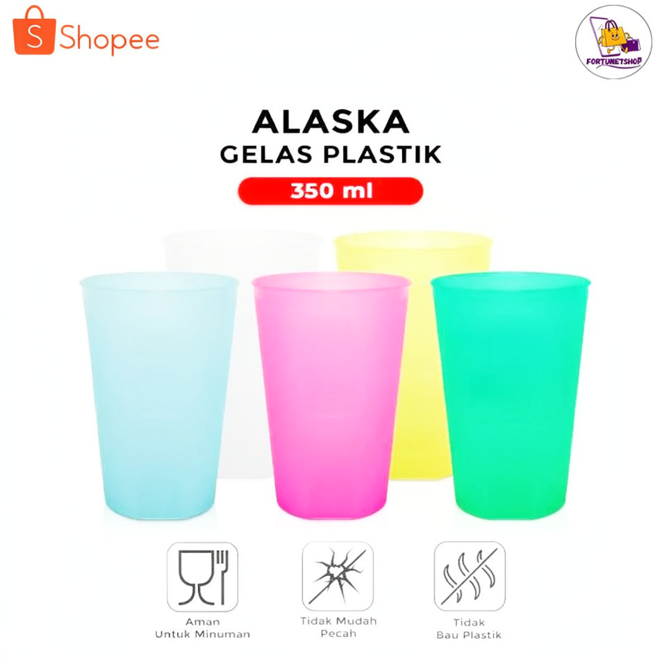 1 Lusin Gelas Minum Warna Plastik / Gelas kopi / Gelas Teh