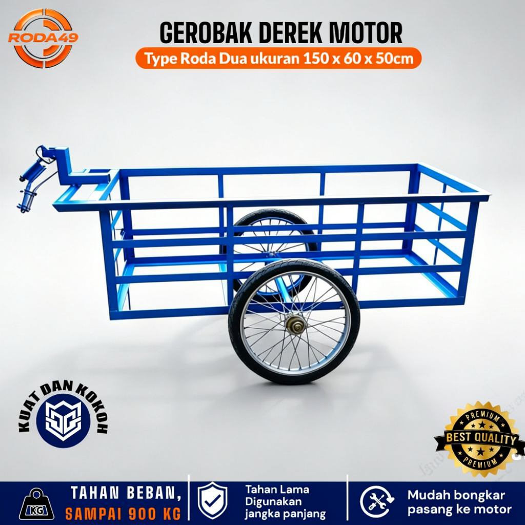 Gerobak Tarik motor / crane BARROW / Gerobak derek multifungsi ukuran 150x60x50 cm
