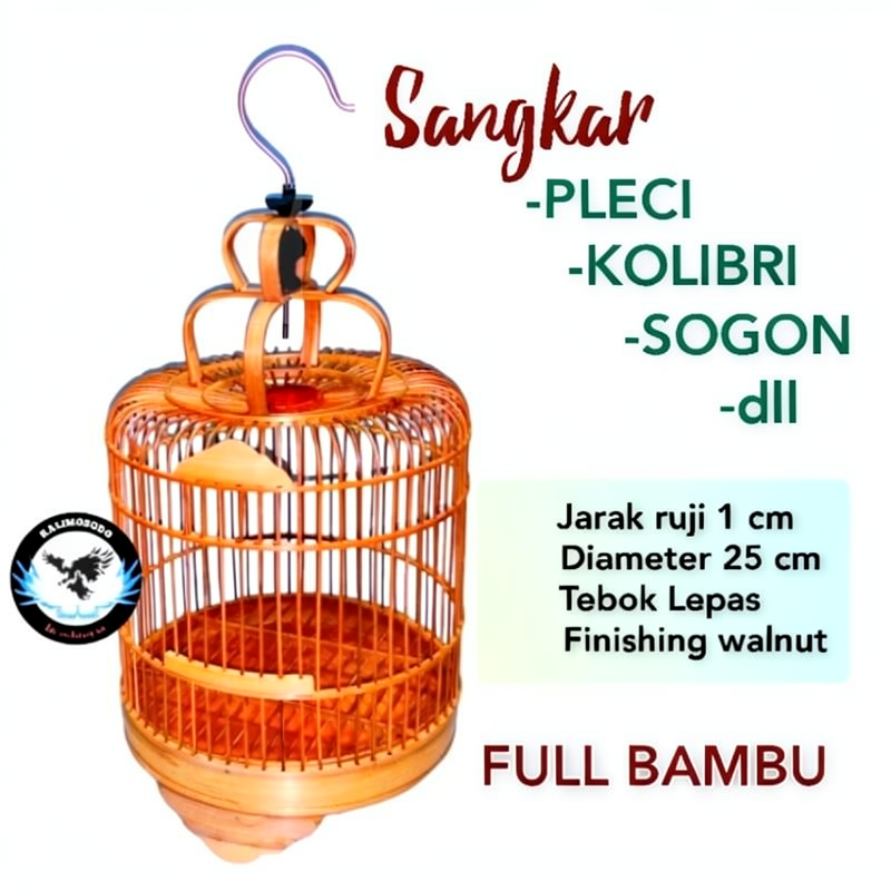 Sangkar cungkok bambu sangkar pleci Kolibri sogon dan sejenisnya