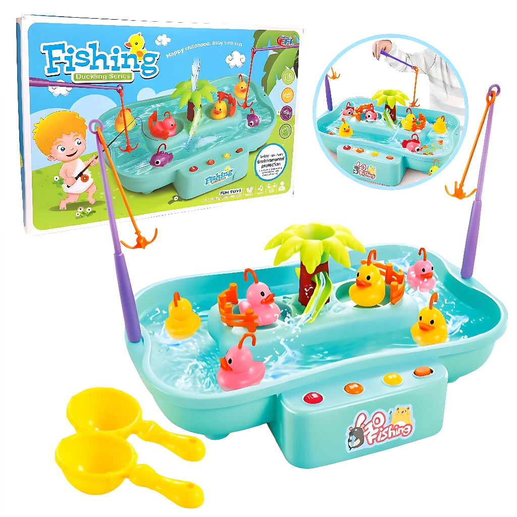 Mainan Edukasi Anak Pancingan Go Fishing Duck Pancing Ikan Bebek Elektrik Set