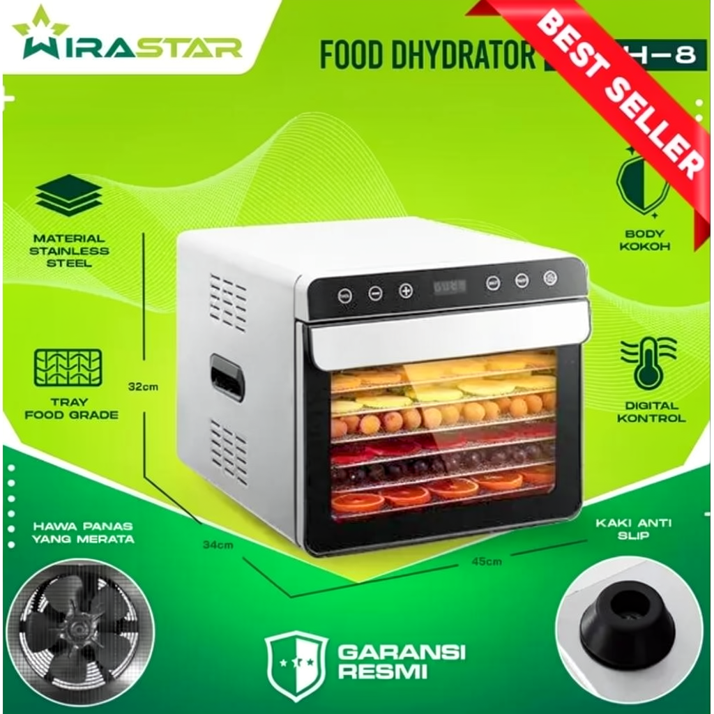 WIRASTAR Food Dehydrator 8 Tray FDH-8 - Mesin Pengering Makanan - Pengering Buah Ikan Sayur