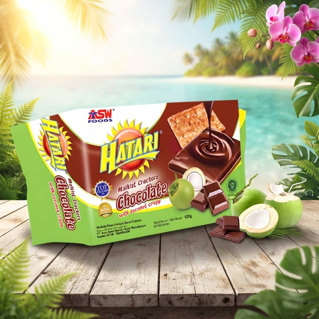 Biskuit Hatari / Biskuit Malkist Crackers / Biskuit Krakers Chocolate With Coconut Crispy / 120gr
