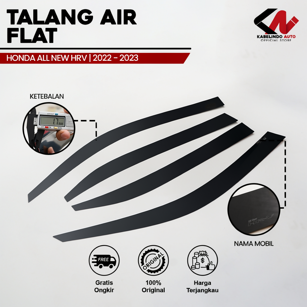 Talang Air Pintu Mobil Honda All New HRV 2022 – 2023 Model Flat Rata 4 Pintu