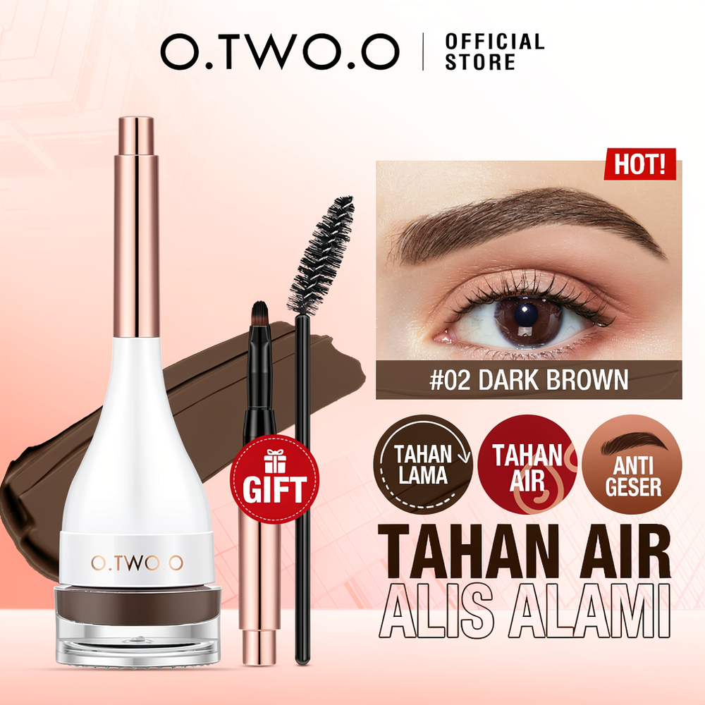 O.TWO.O Waterproof eyebrow cream & powder gel pomade with eyebrow brush Eyeliner smudge-proof high pigment lasting