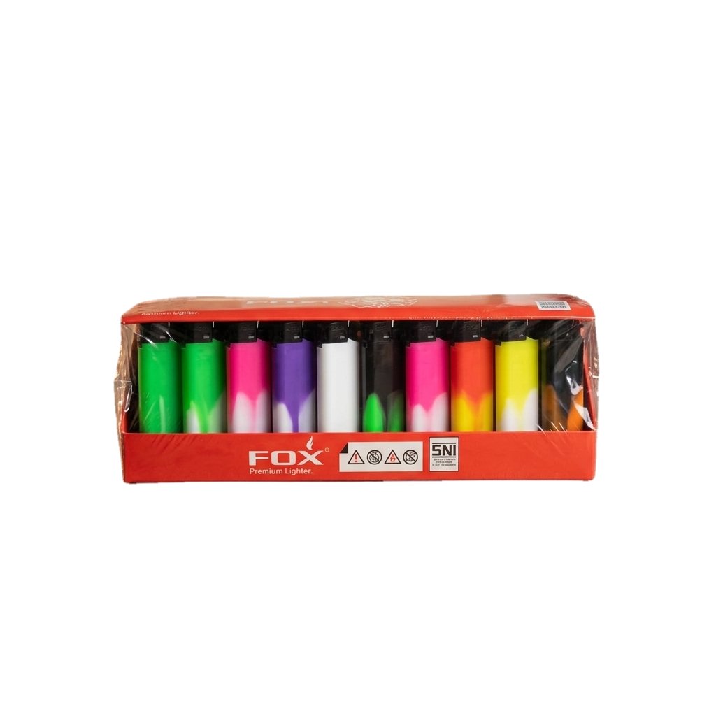 Mancis Fox Roket - 1 Box (Isi 50 Mancis Warna Warni)