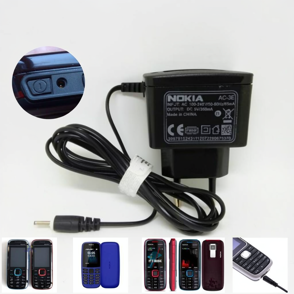 COD Charger HP Nokia Jadul Jarum Lubang Colokan Kecil Lama Carger C2 C3 X1 X2 X3 E63 E75 N70 N73 N80