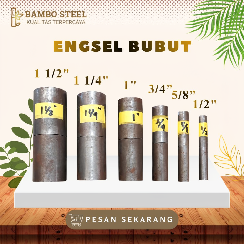 MMURAH (SATU SET) Engsel Pagar Besi Bubut 2 PCS / 1 Set | Engsel Pintu Pagar 1/2 5/8 3/4 1 1 1/4 1 1