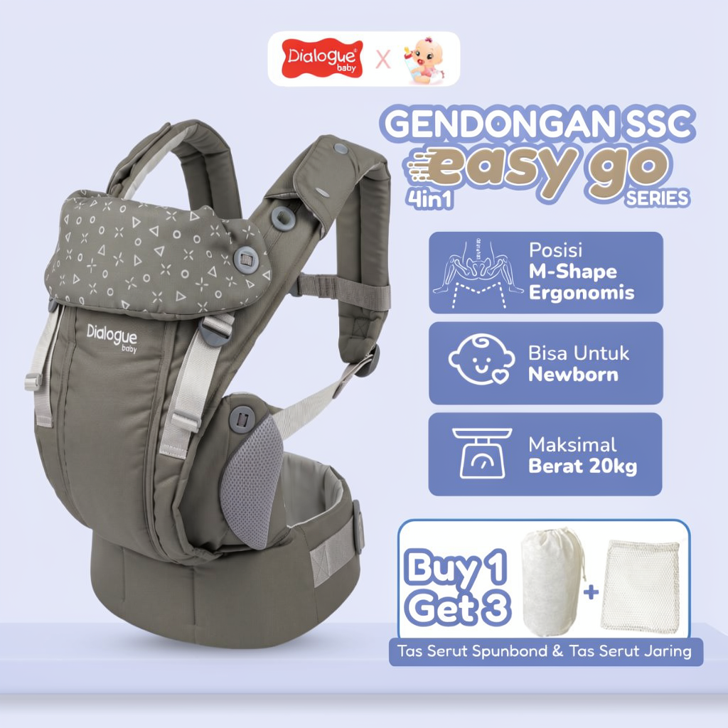 Dialogue Baby Gendongan Bayi Newborn SSC M-Shape 4in1 Easy Go Series