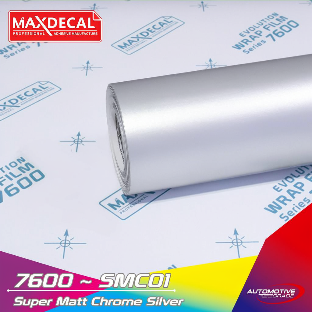 MAXDECAL 7600 - SMC01 SILVER Super Matt Chrome Doff Premium Wrap [ROLL]