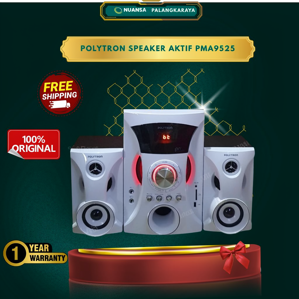 SPEAKER AKTIF POLYTRON PMA 9525 PMA9525 RADIO FM + BLUETOOTH NEW ORIGINAL