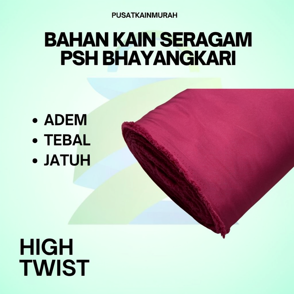 KAIN BAHAN SERAGAM PSH BHAYANGKARI HIGH TWIST/KAIN SERAGAM BHAYANGKARI/SERGAM BHAYANGKARI PINK
