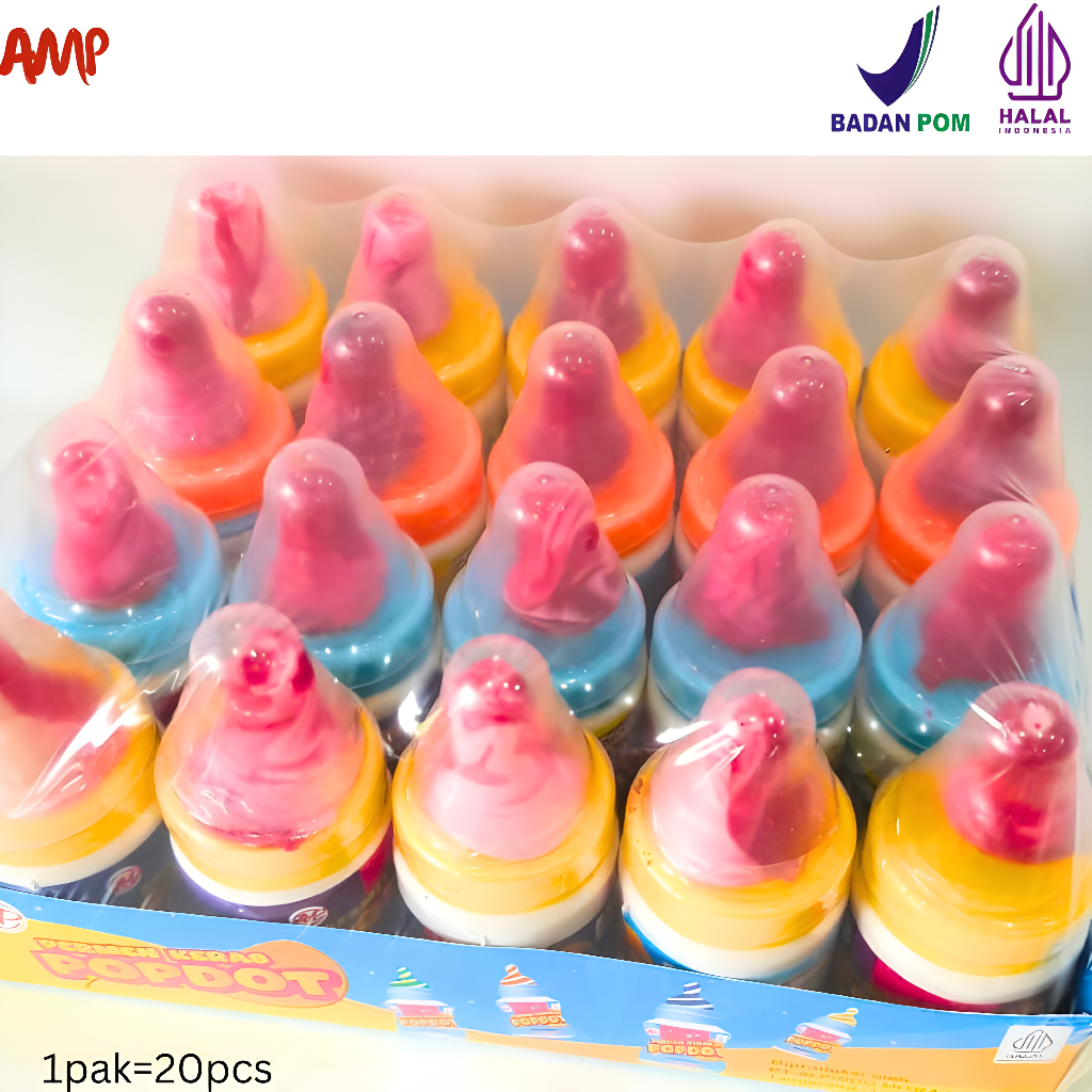 Exp Maret 2028 - [ 20 pcs / 1 pak ]  Permen Bentuk Dot BOTOL (K) Susu Bayi Permen Dot Jadul / Permen