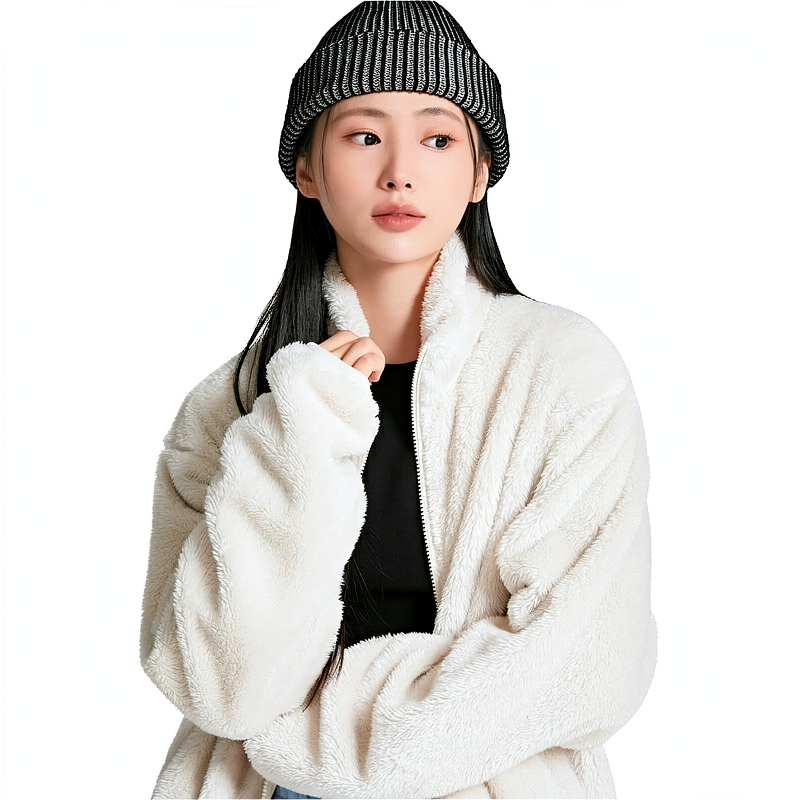 Jaket Bulu Fleece Sherpa Dewasa Pria dan Wanita Musim Dingin