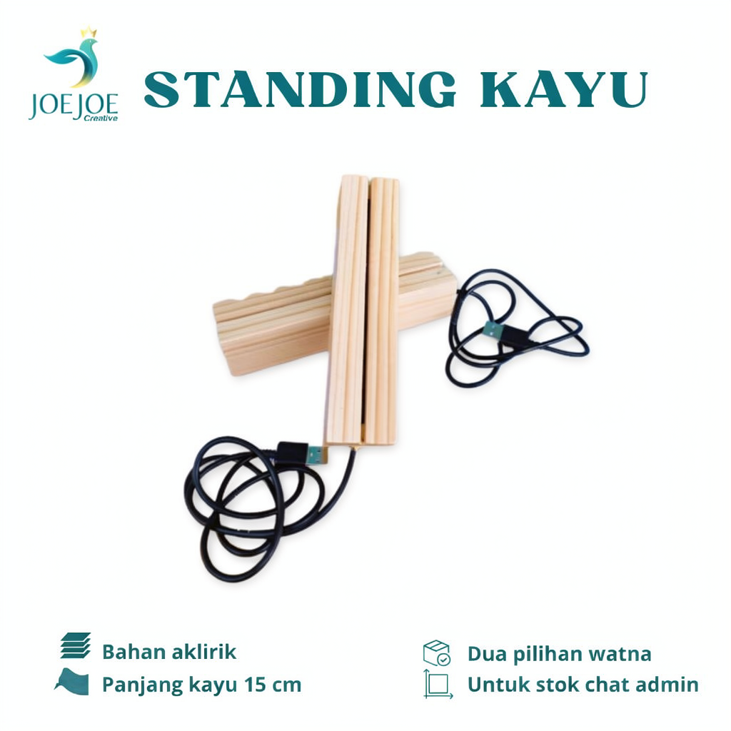Standing Kayu Akrilik | Standing Lampu | Stand Led  | Base Lamp