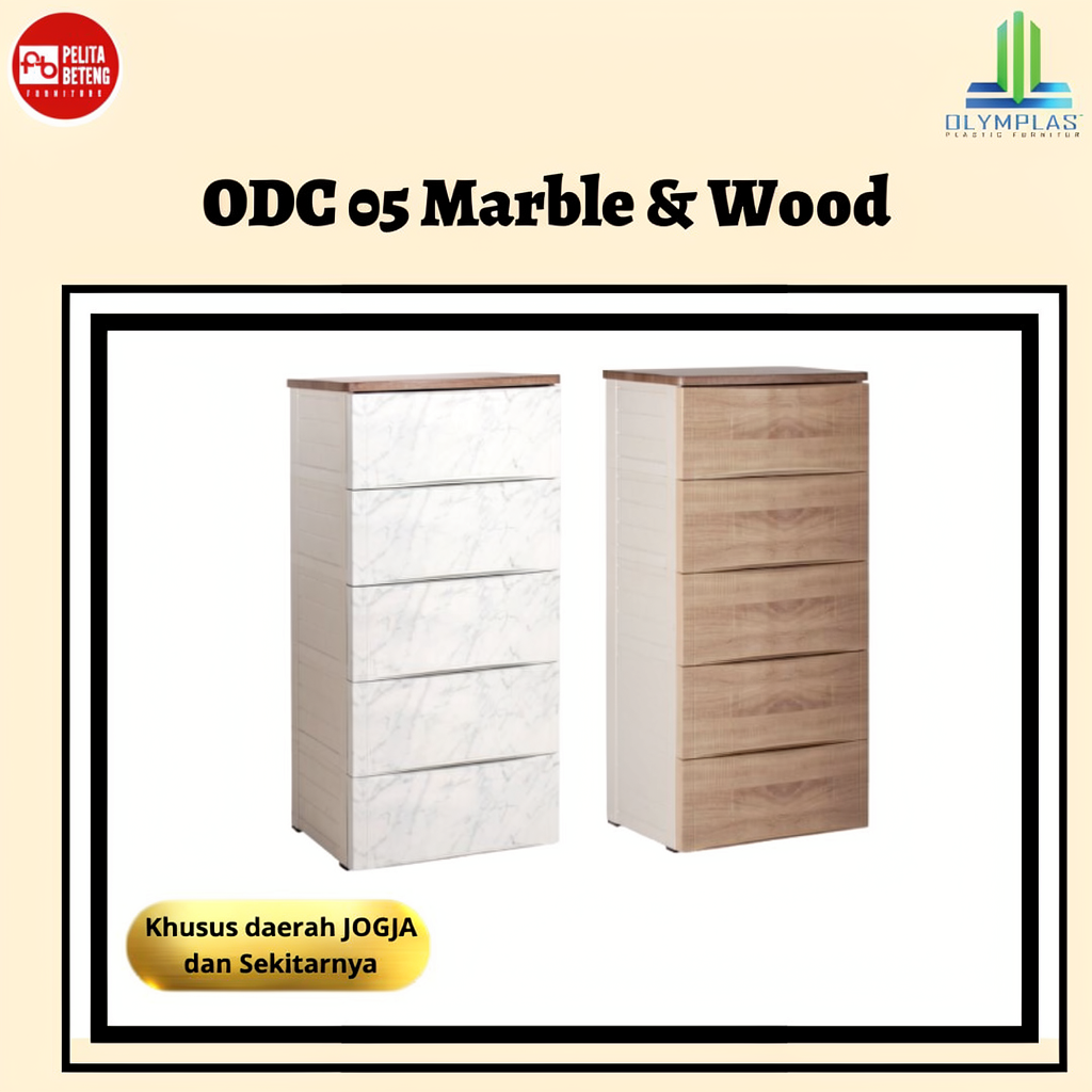 Olymplast Lemari Plastik ODC 05 Wood/Marble
