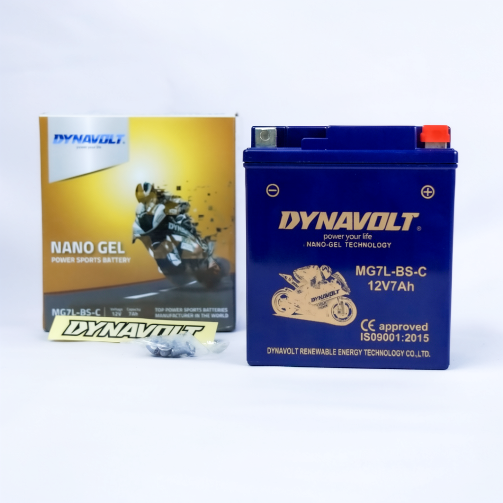 Aki Dynavolt Nano-Gel MG7L-BS-C 7Ah - Vespa Modern, Yamaha R25, Xmax