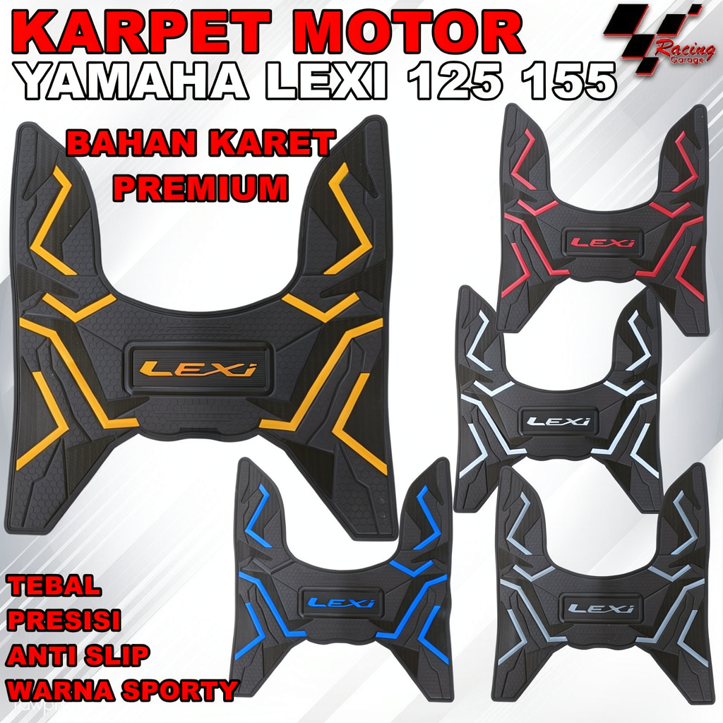 KARPET MOTOR YAMAHA LEXI 125 155 ALAS PIJAKAN KAKI BORDES FLOORMAT KESET BAHAN KARET PREMIUM