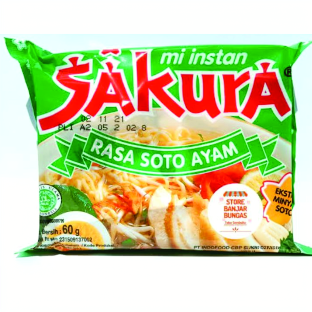 Mie Sakura Rasa Soto Ayam - Kaldu Ayam - Sakura Goreng 60 gr