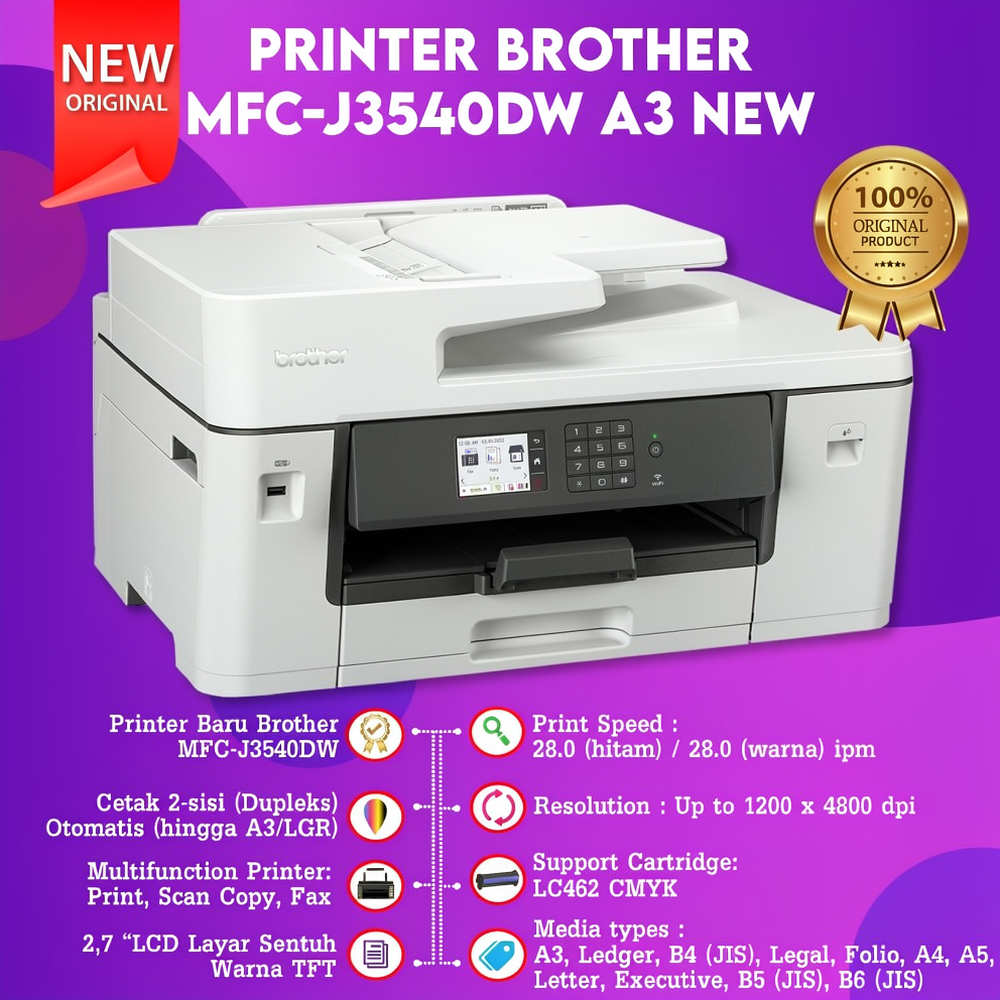 Brother MFC-J3540DW Printer Inkjet A3 4-in-1 Multifungsi