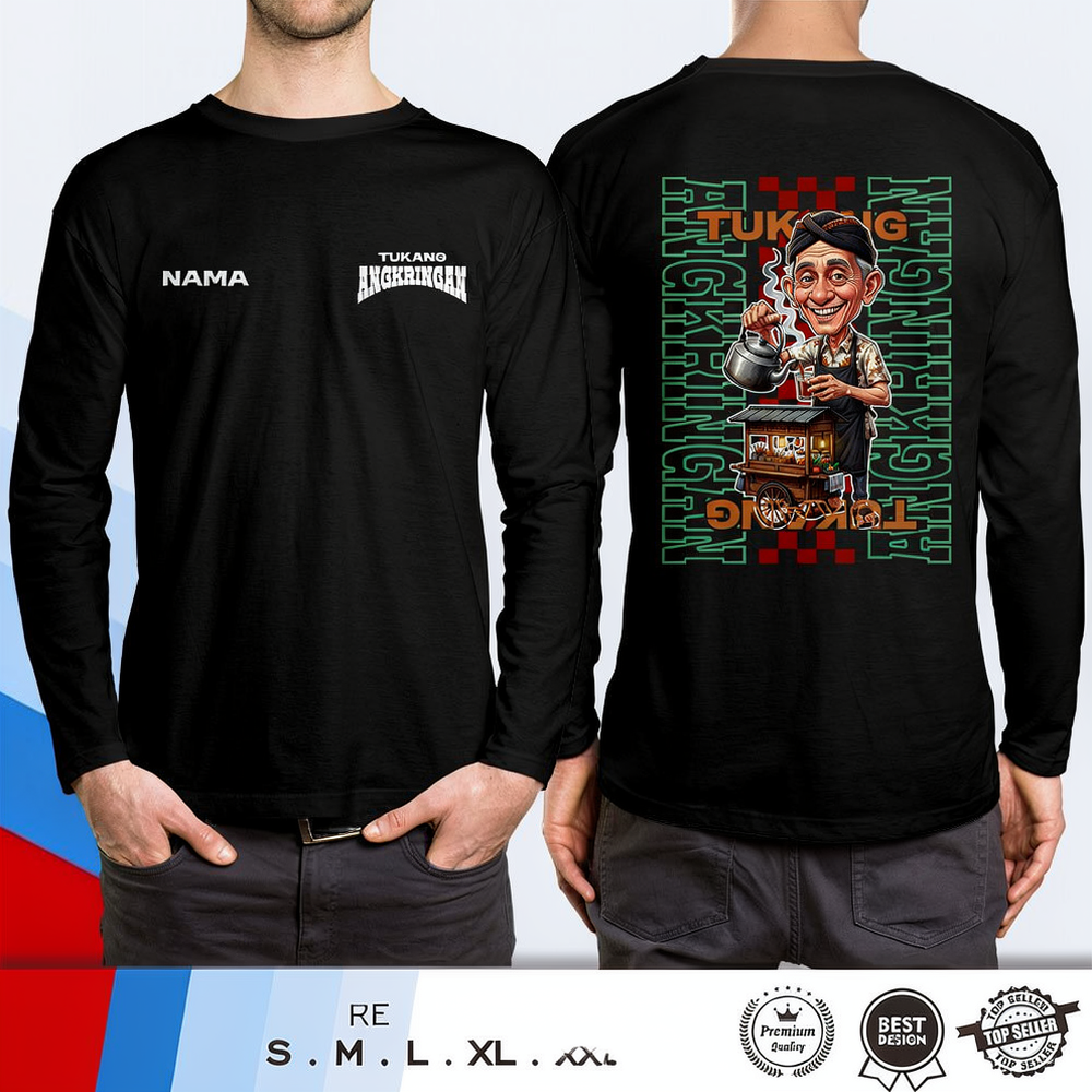Kaos Tukang Angkringan New Design Gratis Nama Lengan Panjang Baju Distro