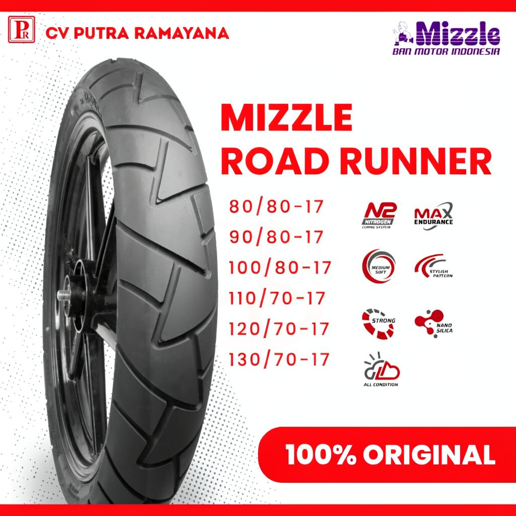 BAN MOTOR MIZZLE RING 17 ROAD RUNNER 90/80-17 TUBELESS