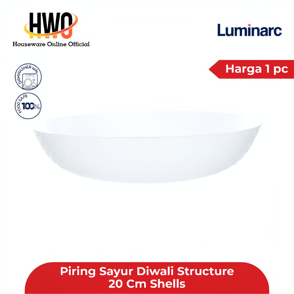 Luminarc Piring Sayur Diwali Structure 20 Cm Shells