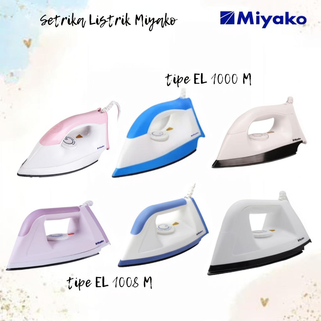 Setrika Miyako EL 1000 M & EL 1008 M Banyak Warna EL-1000 M / EL-1008 M / EL - 1000 M / EL 1008 M