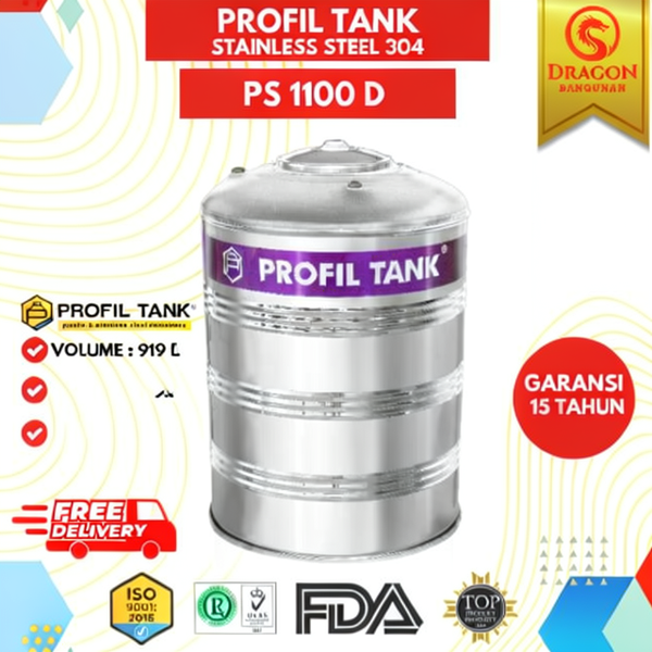Tangki Air Stainless Profil Tank PS 1100 Datar - Toren Air Stainless Profil 1100 Datar