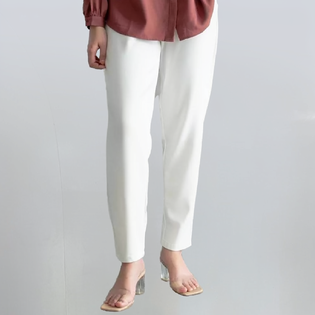 Celana Pensil Panjang Wanita Scuba Pants Murah Putih Baggy Pants