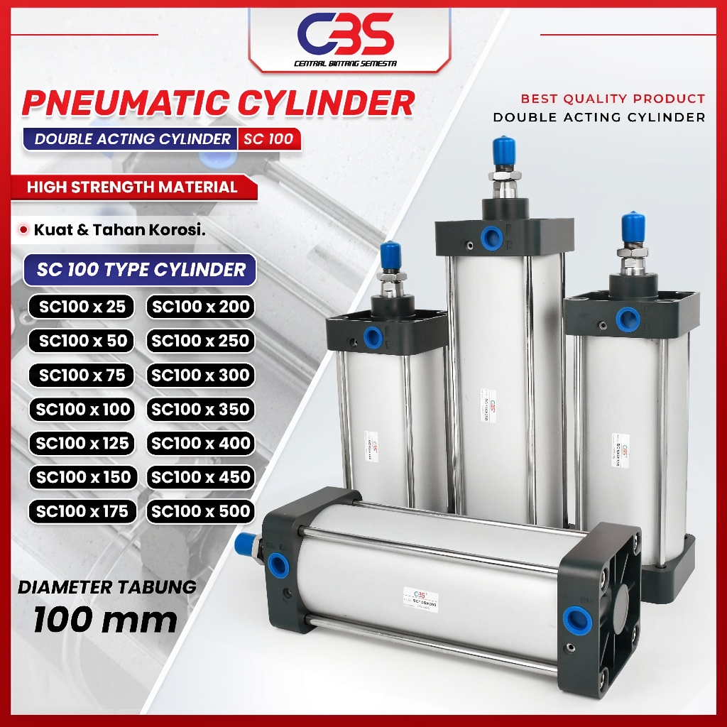 SC100 - CYLINDER Pneumatik Air Silinder Standard SC100 x