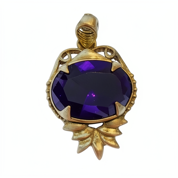 Liontin Titanium Batu  PermataKecubung Amethyst HQ