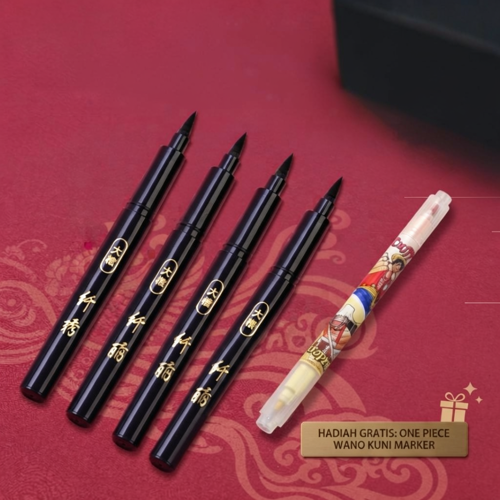 Spidol Kaligrafi Deli Calligraphy Pen Brush Pen Kaligrafi 75514 Tinta Warna Hitam