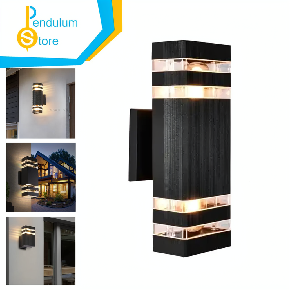 Lampu Dinding Kotak Waterproof Minimalis Outdoor Anti Karat Tahan Air Bohlam LED E27 Lampu Teras Wal