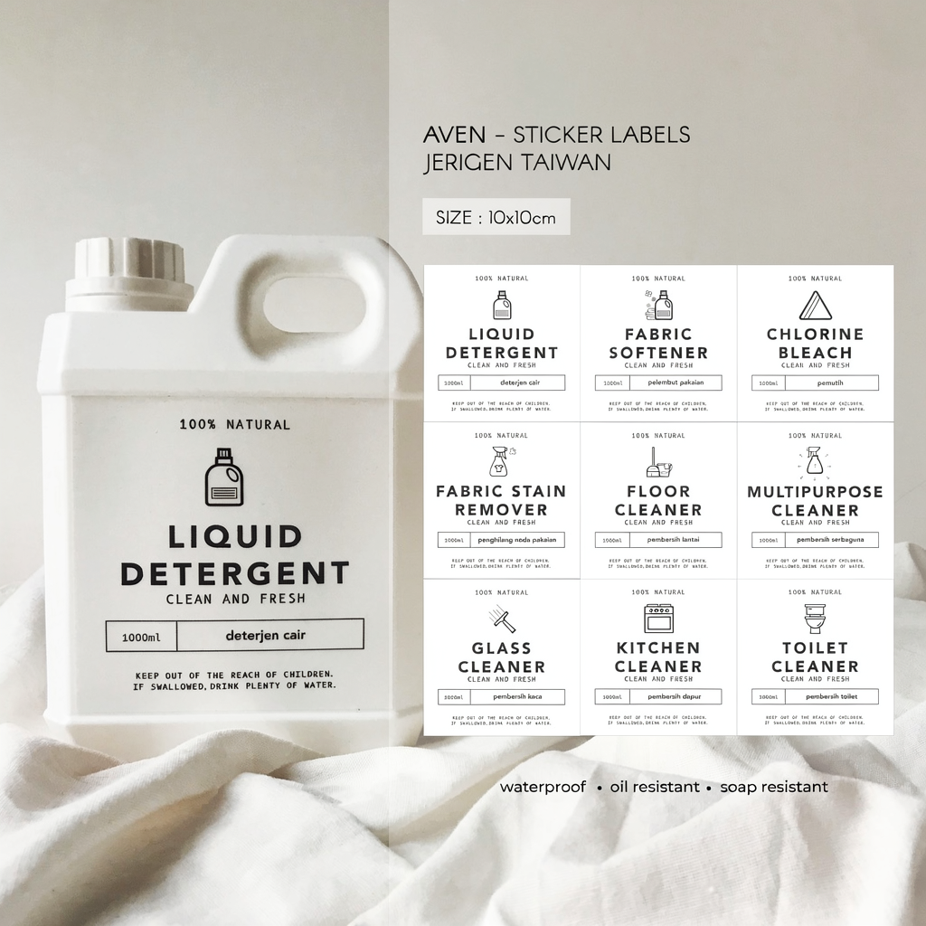AVEN - Label Sticker Botol Refill LAUNDRY