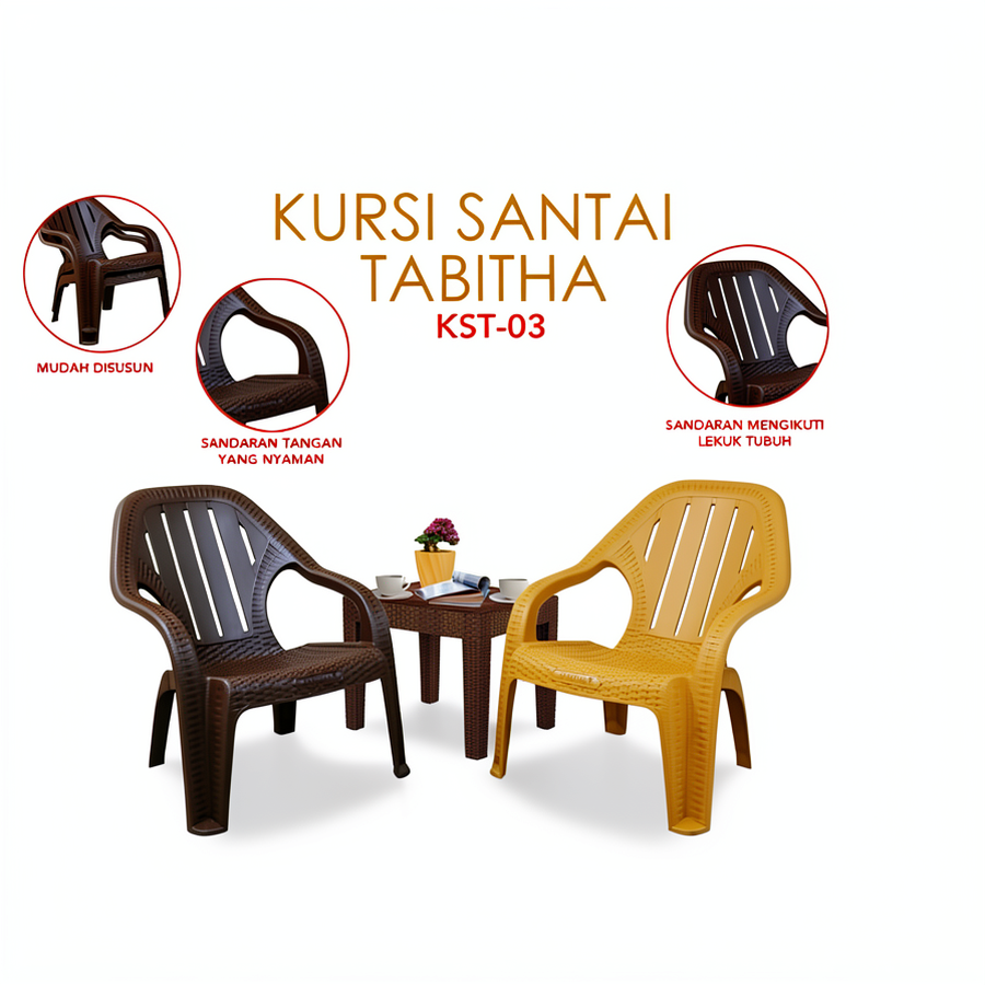 KURSI SANTAI ROTAN TABITHA KST KURSI OUTDOOR KURSI TERAS