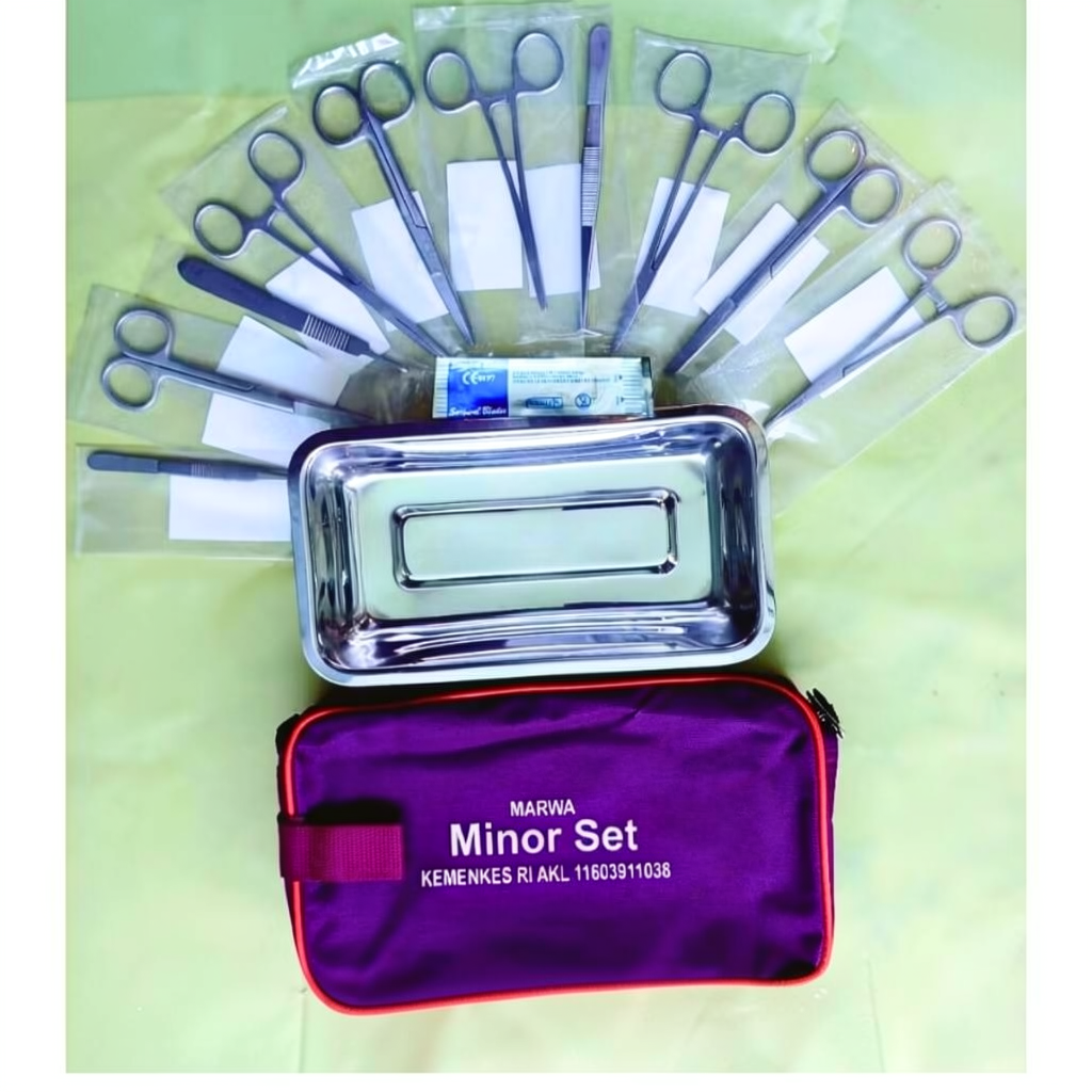 Minor Set Marwa / Minor set + Bag / Alat Bedah Minor set