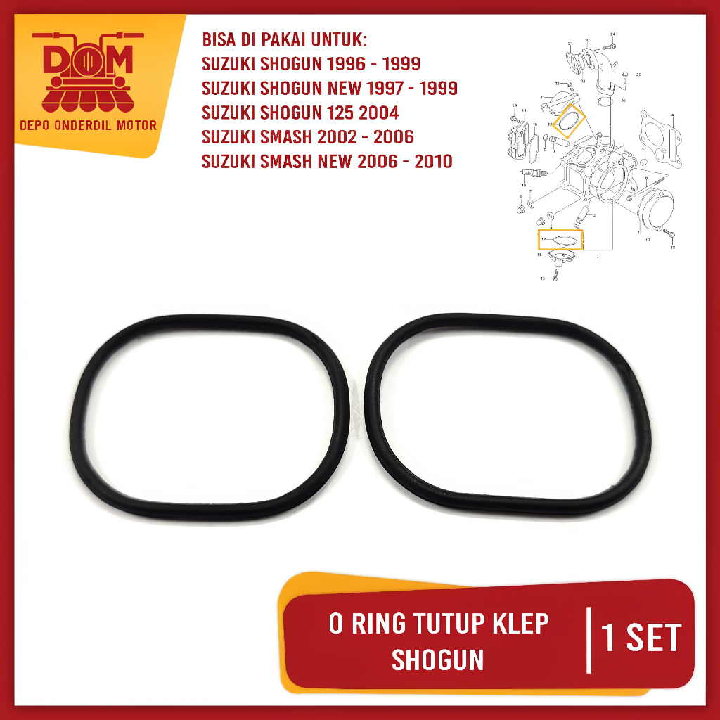 Oring Tutup Klep Shogun Set Isi 2 (PSP) O Ring Seal Sil Karet OTK Suzuki Shogun 110 125 Smash Old