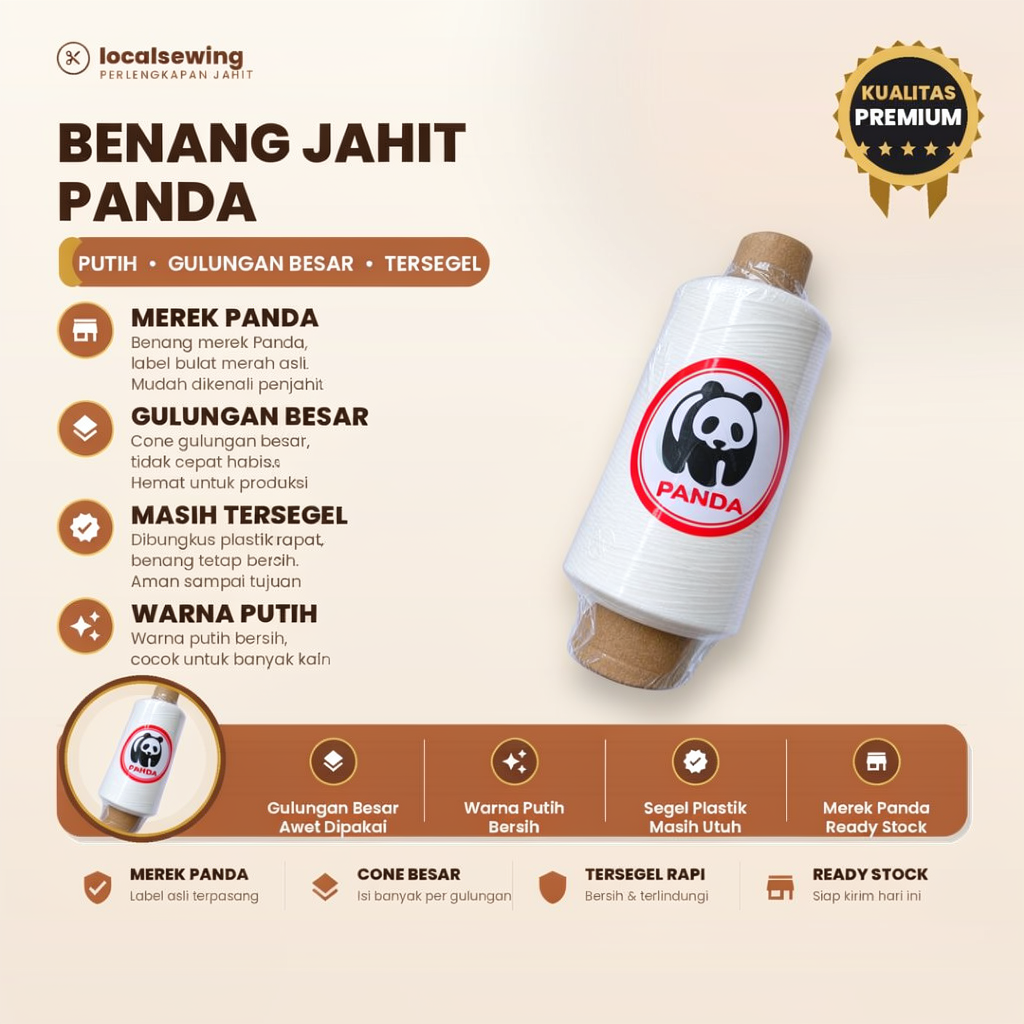 Panda Benang Obras Polyester / Benang Jahit Obras Polyester / Benang Jahit Obras / Benang Obras Poly