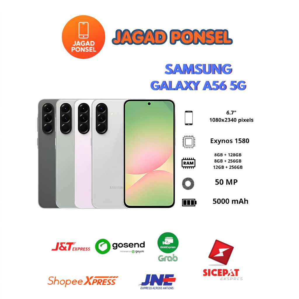HP SAMSUNG GALAXY A56 5G 12/256 GB - SAMSUNG A56 5G RAM 12GB ROM 256GB GARANSI RESMI