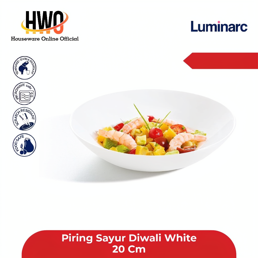 Luminarc Piring Sayur Diwali White Soup 20 Cm