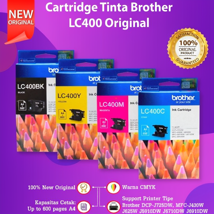 FixPrint Cartridge Tinta Compatible Brothr LC400 Printer 725DW MFC-J430W 625DW 5910DW