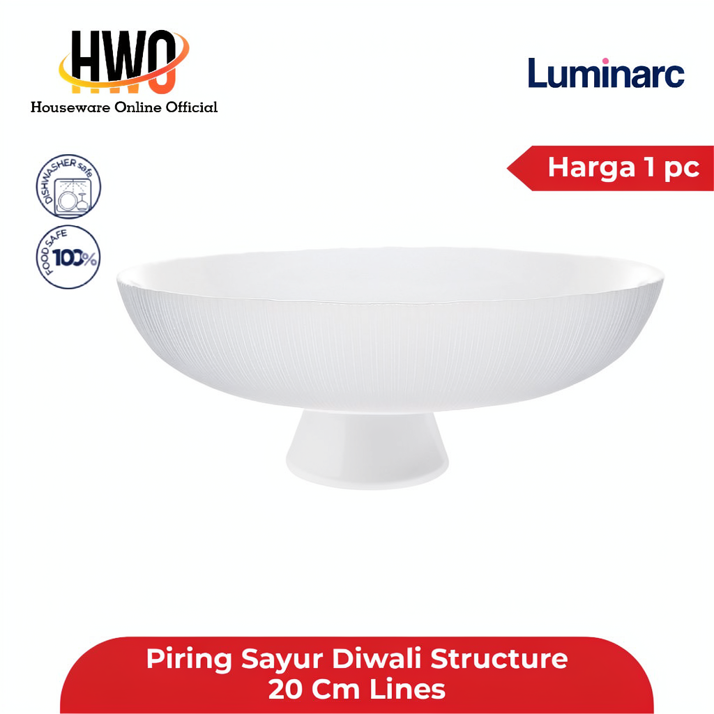 Luminarc Piring Sayur Diwali Structure 20 Cm Lines