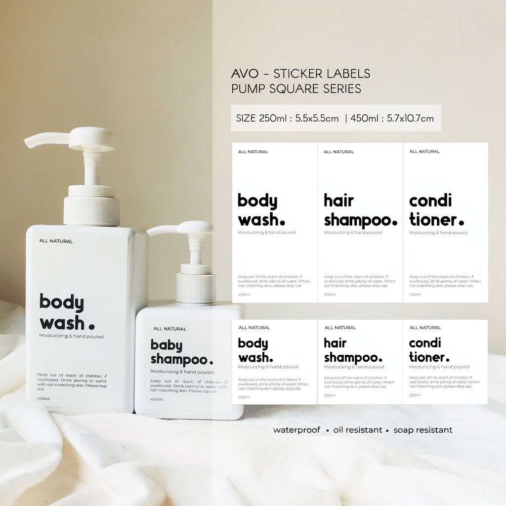 AVO - Label Sticker Botol sabun / Label Sticker Bottle Pump
