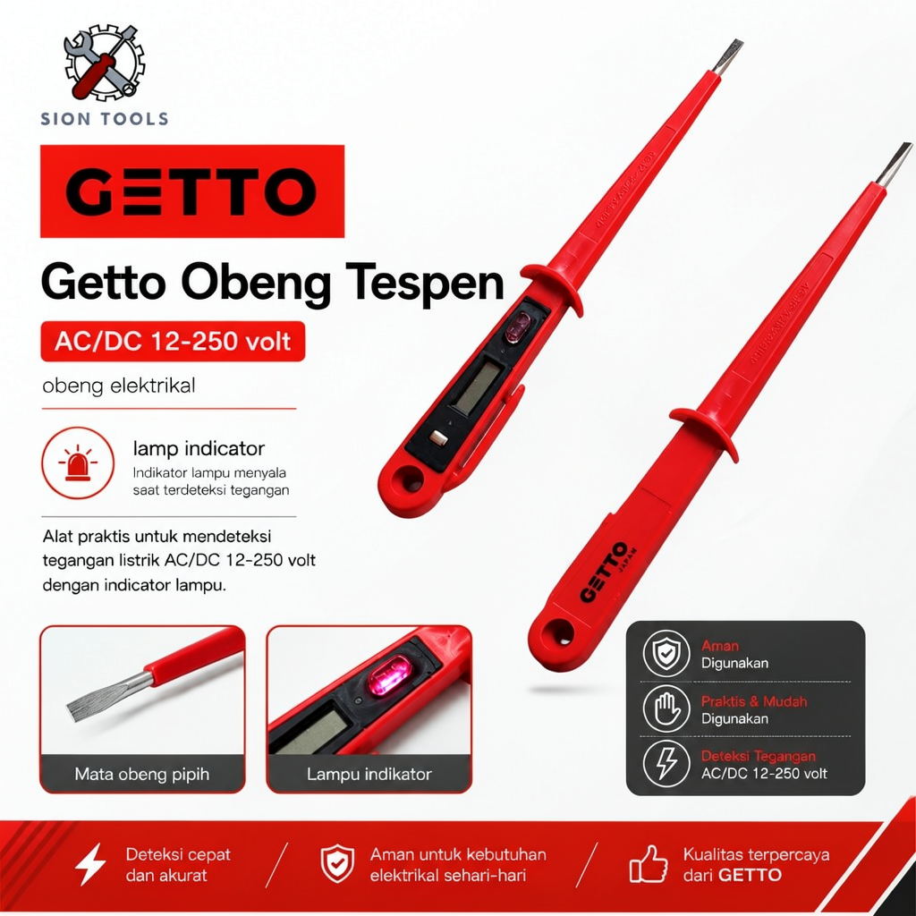 GETTO TESPEN 12-250V (AC DC) / OBENG TESPEN