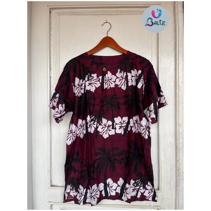 Baju bali Baju pantai motif bunga kelapa baju bali baju santai kaos bali kaos pantai kaos santai