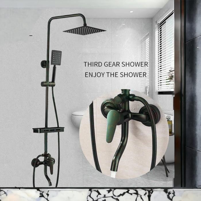 Shower tiang coulumn set panas dingin hitam black carlo fiotini