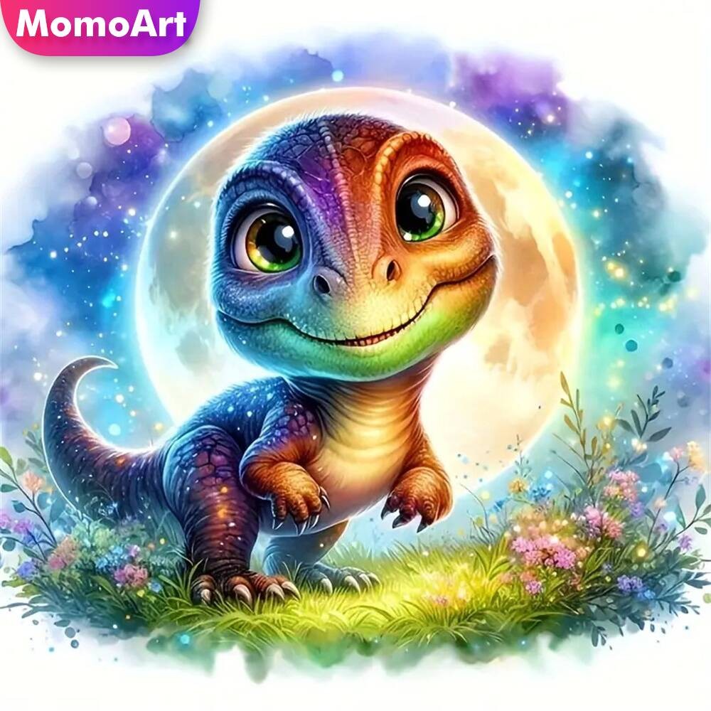 Momoart Full Diamond Painting Dinosaur Animal New Arrival Diamond Mosaic Dragon Diy Moon Embroidery